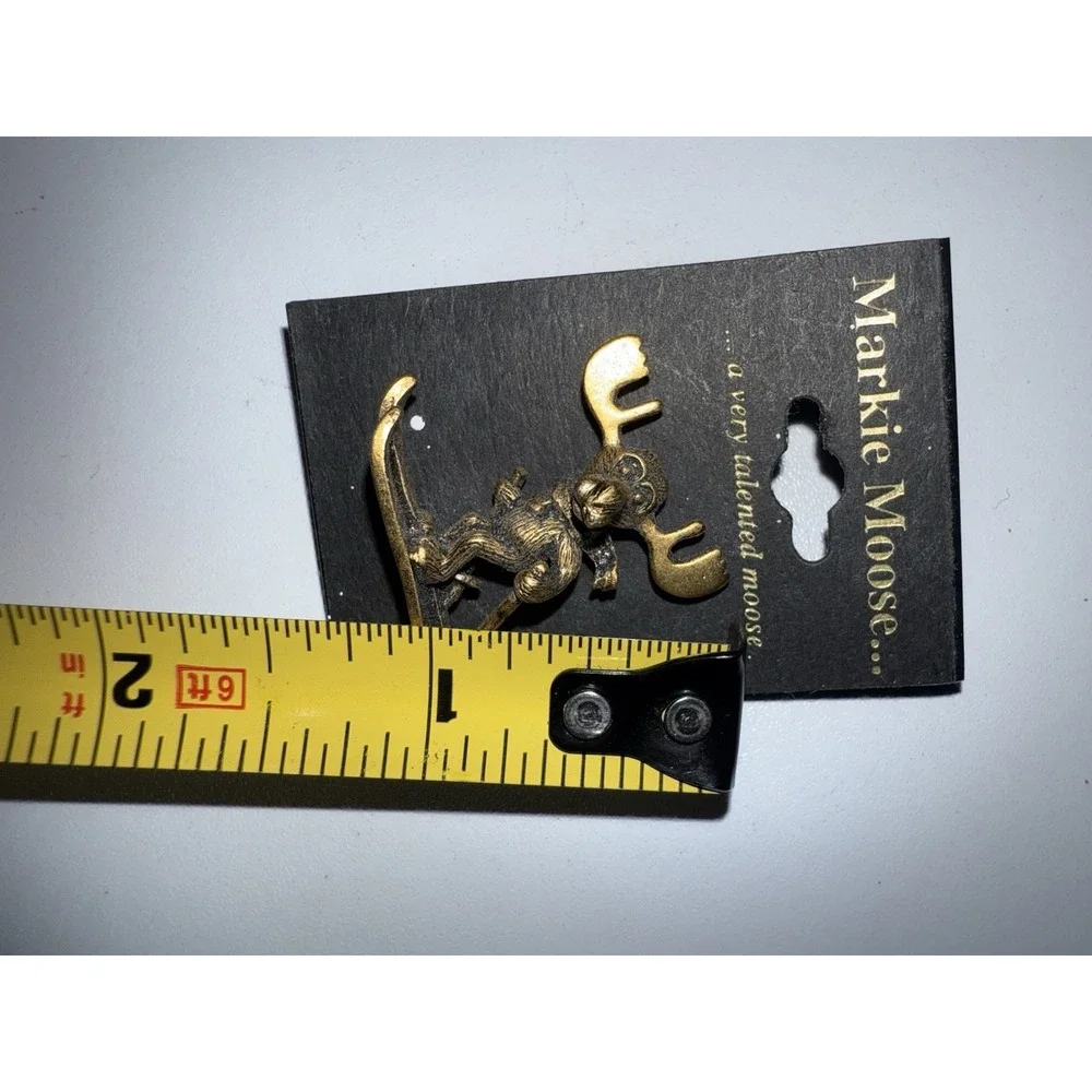 Markie Moose Ski-poles-Skiing Mountain Lapel Pin by Mark‎ Eliot Schwabe
